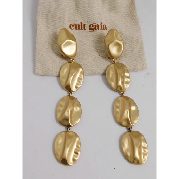 cult gaia Jewelry - Cult Gaia Gold Dangle Pierced Earrings
